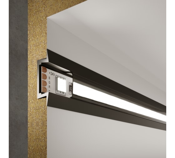 ELST Встраиваемый алюминиевый профиль LL-2-ALP007 черный/белый для светодиодной ленты