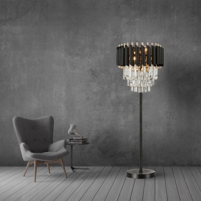 Светильник торшер SAPFIR SPF-5876 ЧЕРНЫЙ+ЗОЛОТО ` D280/H1600/6/E14/40W FENCE 22-10 (1)