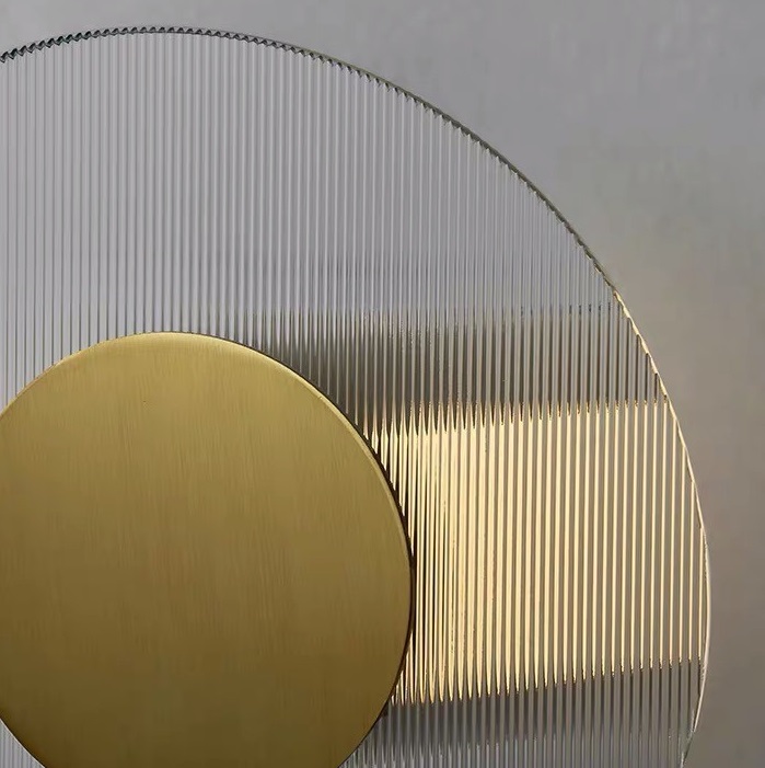 Светильник DZN-69758 ЗОЛОТАЯ БРОНЗА ` D250/H80/1/LED/.W/4000K стекло прозрачное, с рельефом 24-05