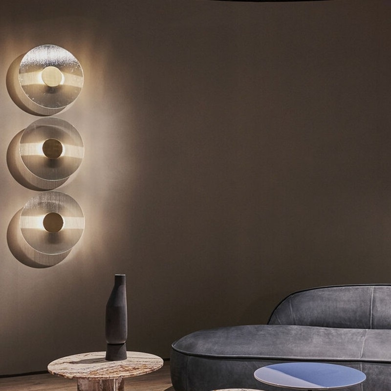 Светильник DZN-69758 ЗОЛОТАЯ БРОНЗА ` D250/H80/1/LED/.W/4000K стекло прозрачное, с рельефом 24-05