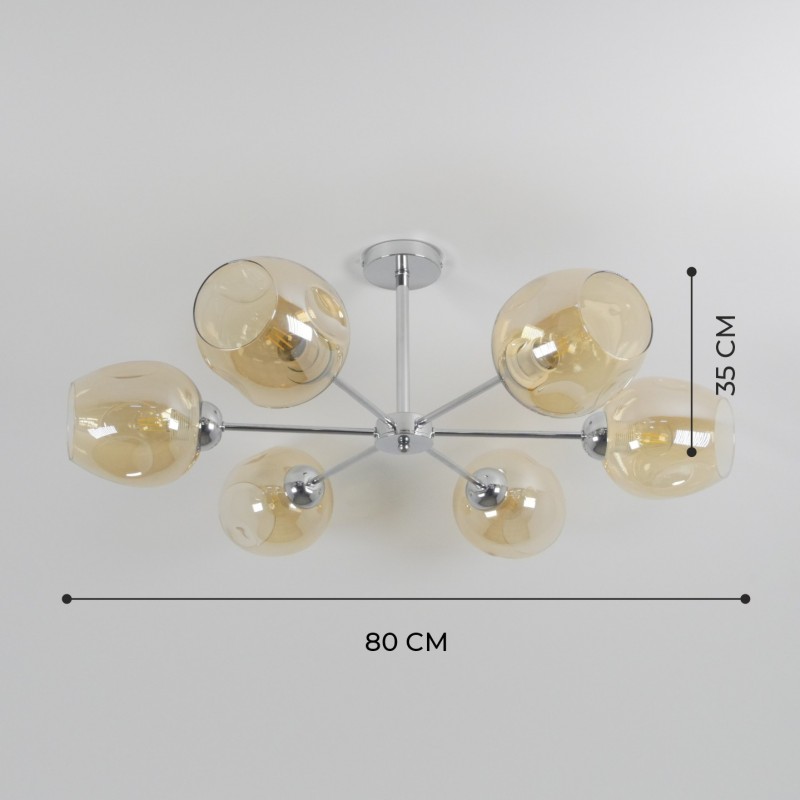Светильник потолочный SAPFIR SPFD-9292 РОМ D800/H350/6/E27/80W без ламп NORDIC