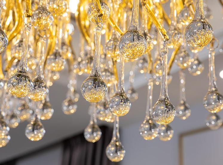 Светильник подвесной ElegantLight DZN-8197 GOLD/ЗОЛОТО ` D1200*600/H2000/12/G9/35W RAIN 22-07