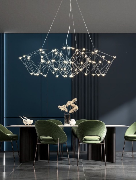 Светильник подвесной ElegantLight DZN-8203 MAT.CHROME ` D690/H20*150/80/LED/40W/3000K 22-10 SELENA