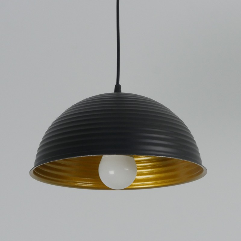 Светильник подвесной SPF-6118 ЧЕРНЫЙ+ЗОЛОТО ` D300/H1150/1/E27/40W без ламп, черный провод SPFD PATI