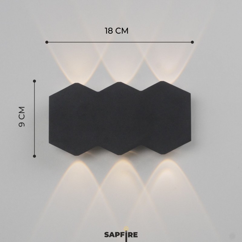 Светильник настенный SAPFIR SPF-4801 BLACK/ЧЕРНЫЙ ` D155*35/H80/6/LED/6W/3000K WALL 22-07