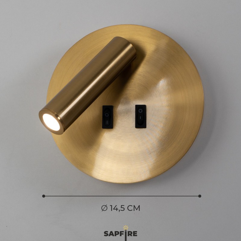 Светильник настенный SAPFIR SPF-4827 BRONZE/БРОНЗА ` D145/H70/1/LED/11W/4000K HINGE 24-07