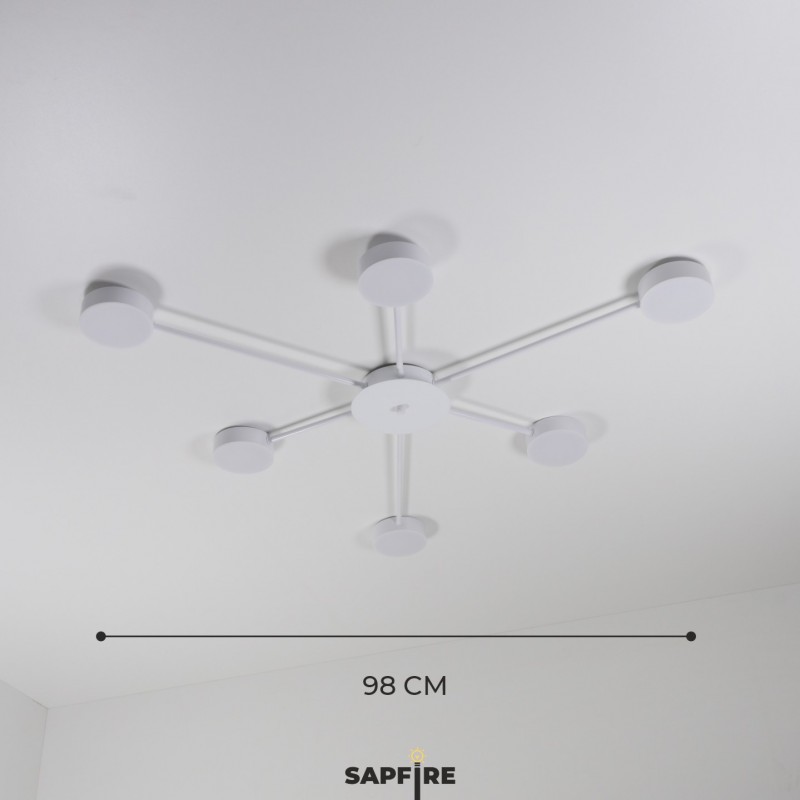 Светильник потолочный SAPFIR SPF-9389 WHITE/БЕЛЫЙ ` D980/H120/6/LED/36W/4000K GERHORT 22-09