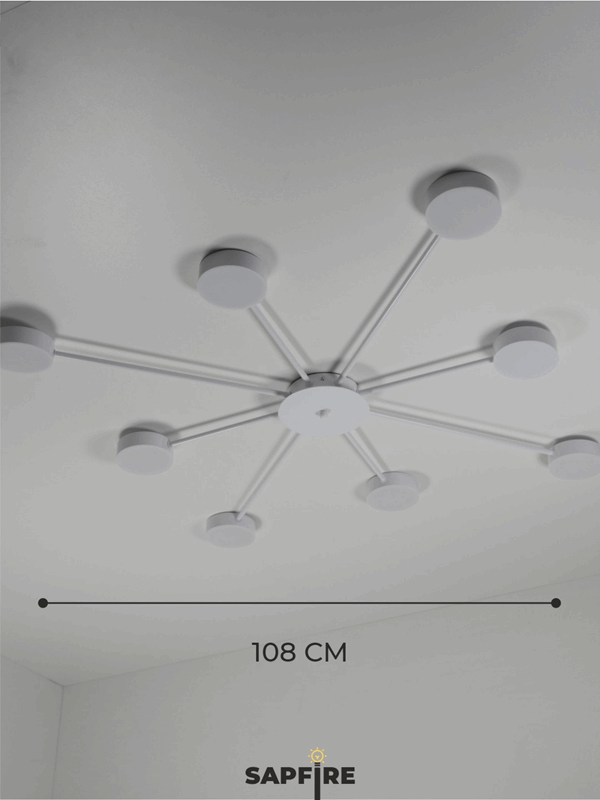 Светильник потолочный SAPFIR SPF-9390 WHITE/БЕЛЫЙ ` D1080/H120/8/LED/48W/4000K GERHORT