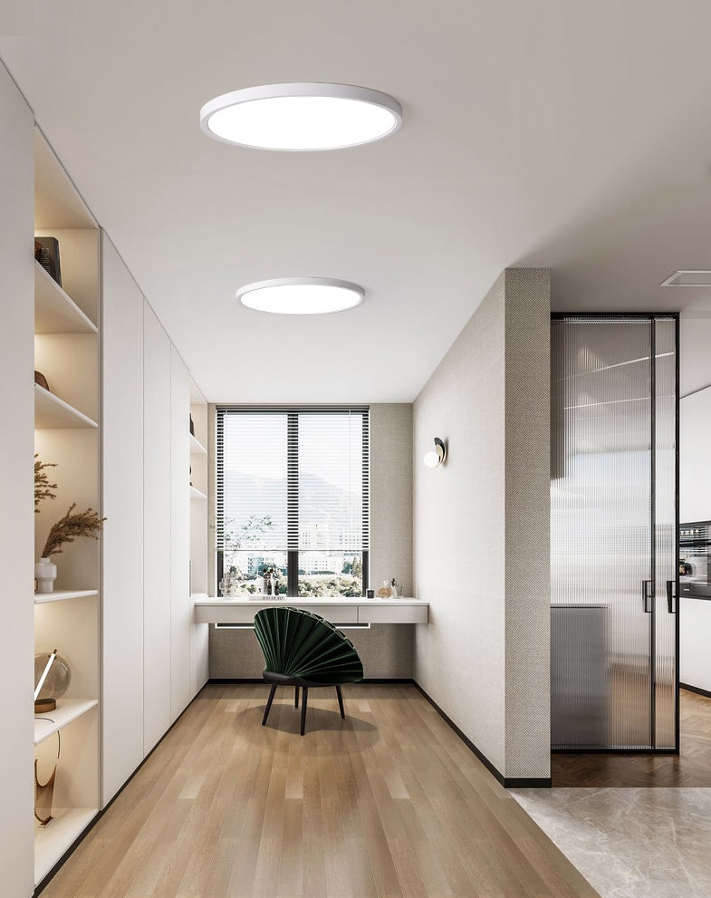 Светильник SPF-6134 БЕЛЫЙ ` D300/H25/1/LED/2*27W/3000-4500-6100K с ПДУ SLIM 25-03 (1/10)