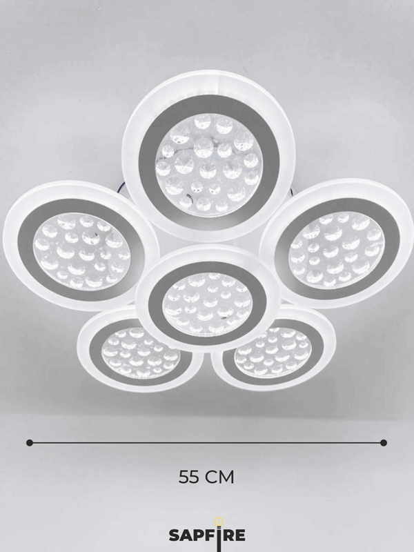 Светильник потолочный SAPFIR SPF-9458 WHITE/БЕЛЫЙ ` D550/H120/6/LED/160W 2.4G 23-07