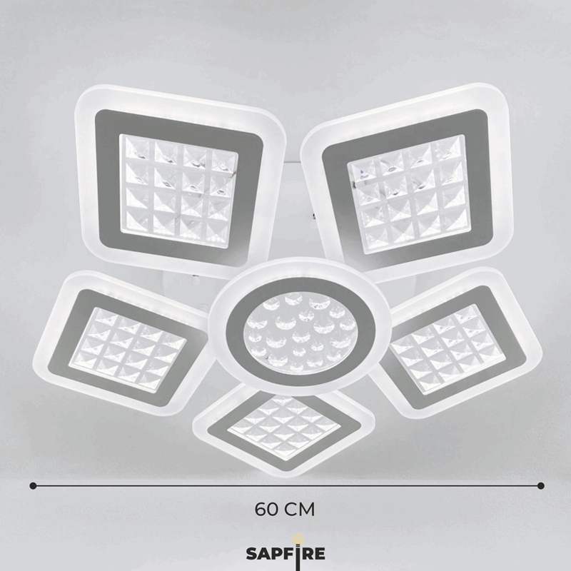 Светильник потолочный SAPFIR SPF-9461 WHITE/БЕЛЫЙ ` D600/H120/6/LED/160W 2.4G 23-07