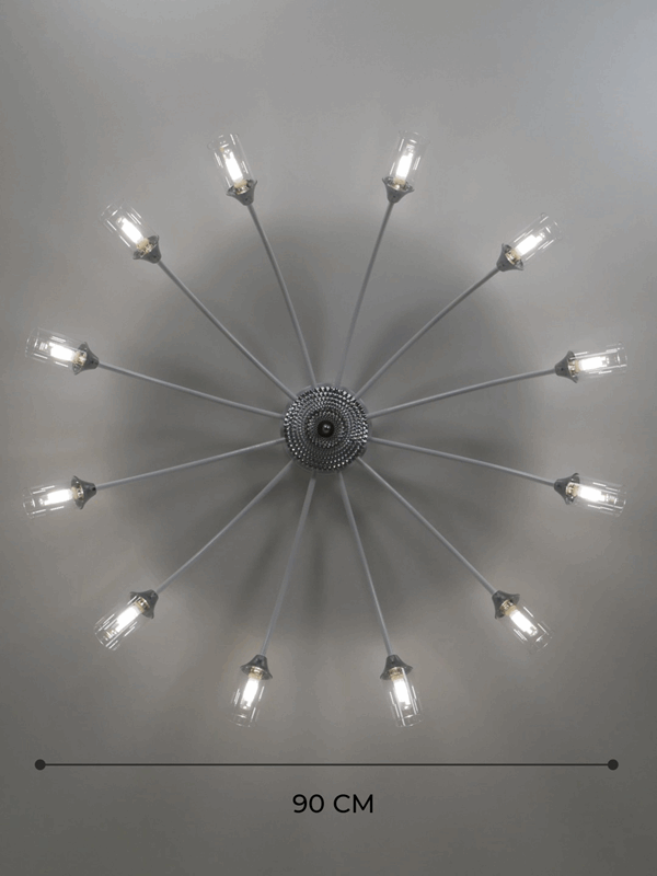 Светильник потолочный SAPFIR SPFD-9475 Белый/ром/White/Chrome ` /D900/H200/12/G9/120W/без ламп Arac