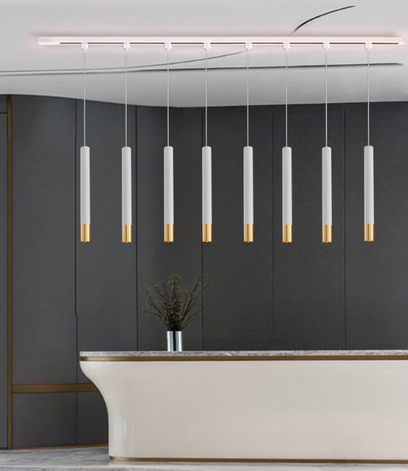 Светильник ElegantLight SPF-27474 WHITE+GOLD/БЕЛЫЙ+ЗОЛОТО ` D55/H400-1200/1/MR16/50W SPF21-10