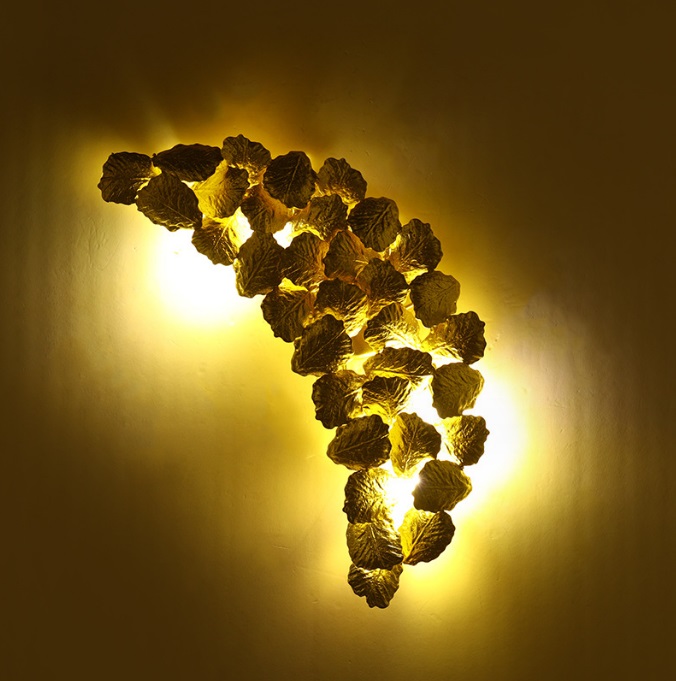 Светильник панно ElegantLight DZN-6313 ЗОЛОТО ` D600*200/H100/4/G9/40W GOLDENFLOWER