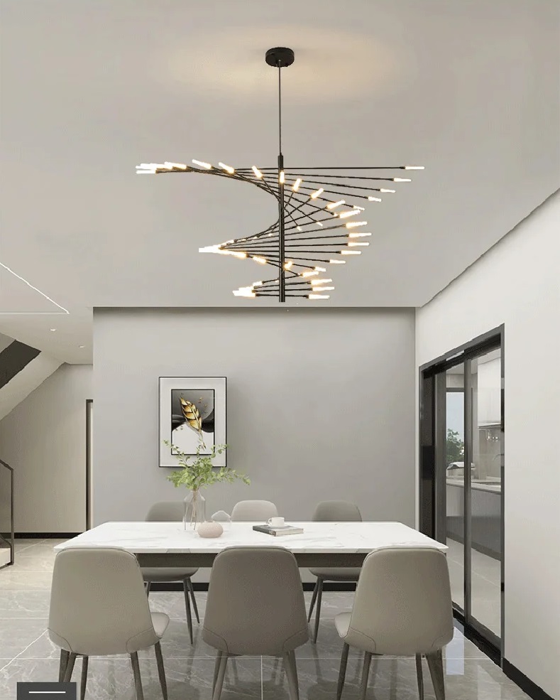 Светильник ElegantLight DZN-6314 ЧЕРНЫЙ ` D1400/H700+1000/50/LED/50W/4000K SPOKES VSST