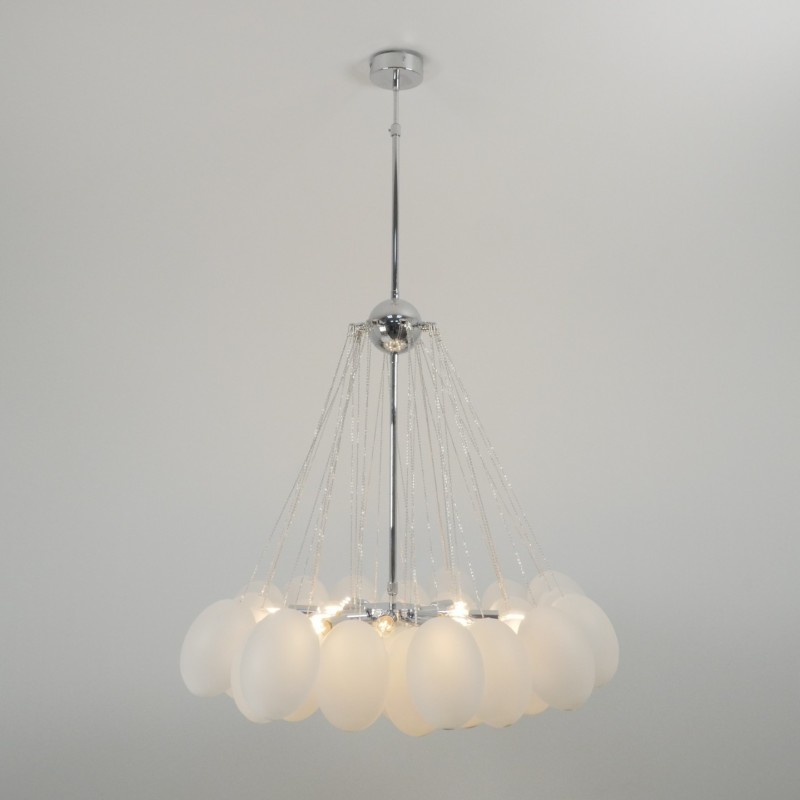 Светильник ElegantLight DZN-21762 РОМ+БЕЛЫЙ МАТОВЫЙ ` D/H/12/E14/40W+37 стеклянных плафонов без лам