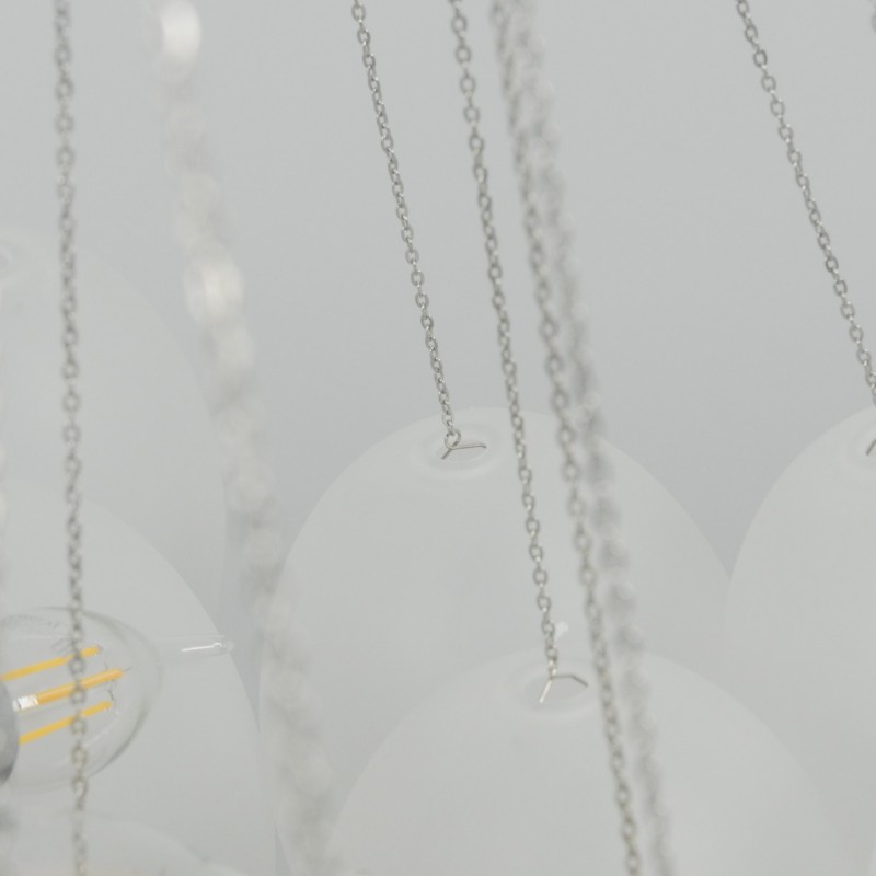 Светильник ElegantLight DZN-21762 РОМ+БЕЛЫЙ МАТОВЫЙ ` D/H/12/E14/40W+37 стеклянных плафонов без лам