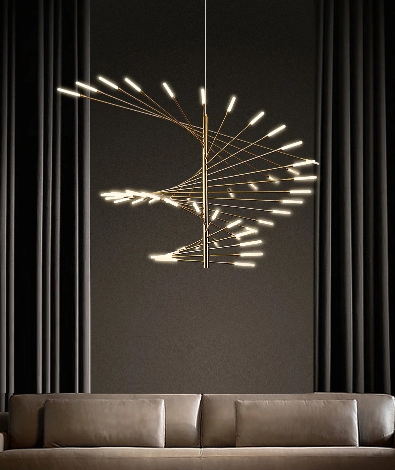 Светильник ElegantLight DZN-6321 БРОНЗА ` D1400/H700+1000/50/LED/50W/4000K SPOKES