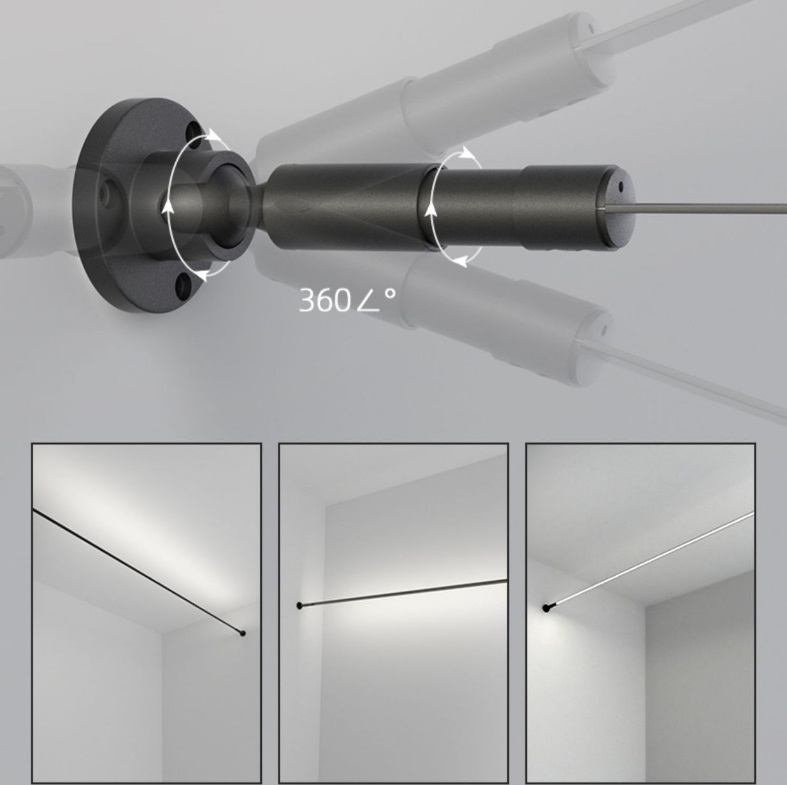 Струнная система освещения DZN-6351 ЧЕРНЫЙ ` D100/H5000/ с блоком питания и св/д лентой 4000K SKYLIN