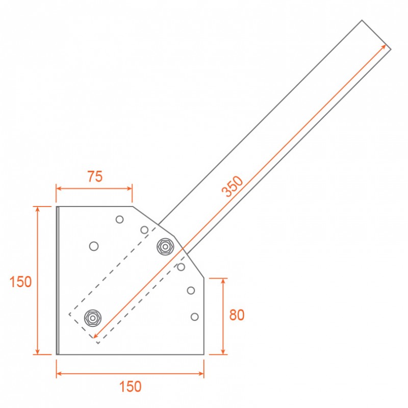 Кронштейн универсальный для консольного светильника К1Н-0-0,35-СМ серый