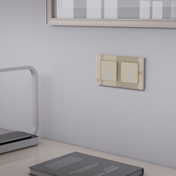 WERKEL W4520111 Сенсорный выключатель двухклавишный с подсветкой (шампань)