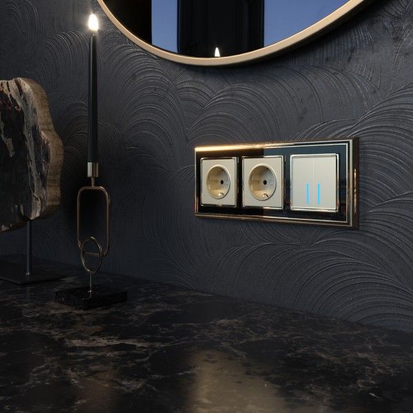 WERKEL W4520111 Сенсорный выключатель двухклавишный с подсветкой (шампань)