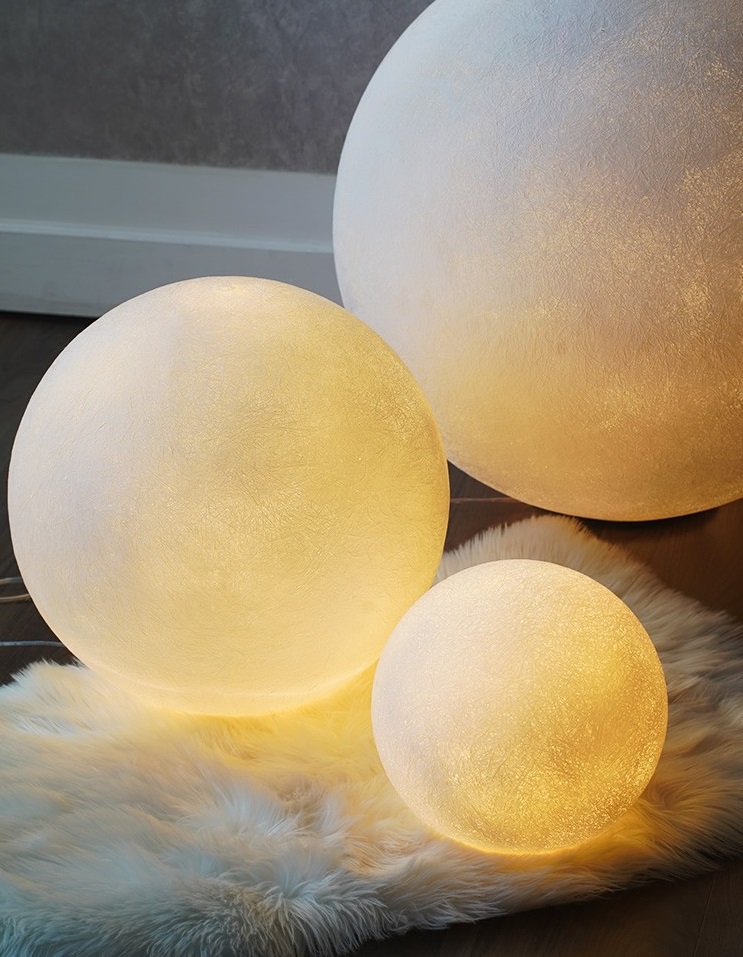 Светильник настольный DZN-45098 БЕЛЫЙ АКРИЛ ` D300/H1200/1/E27/15W MOON-LAMP