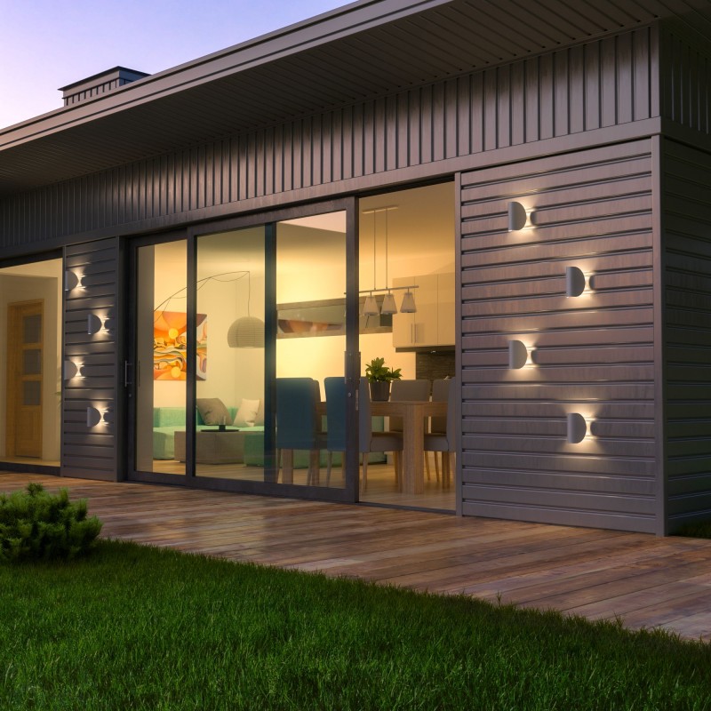 Светильник настенный 1632 TECHNO LED чёрный Taco IP54