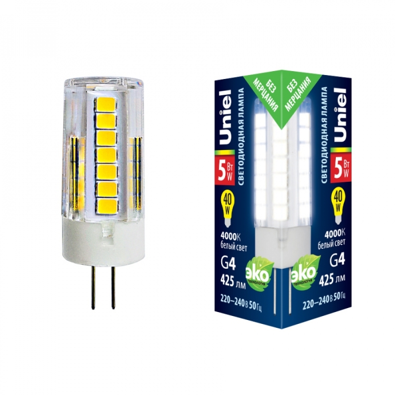 LED-JC-220/5W/4000K/G4/CL GLZ09TR Лампа светодиодная