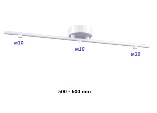 Металлическая арматура (белый) 600100мм/3М10 для светильника, с крепежом, SPFR9967