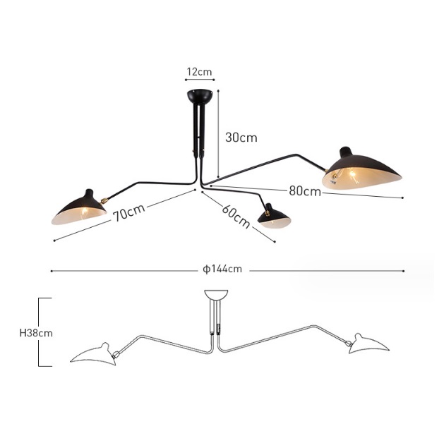 Светильник DZN-2648 ЧЕРНЫЙ ` D1440/H380/3/E27/40W KERBI