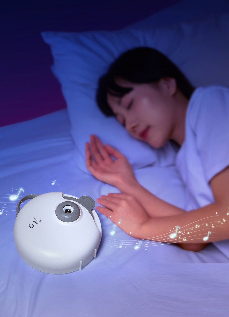 Светильник-проектор ElegantLight DZN-12505 БЕЛЫЙ ` D150*145/H70/1/LED/1W Bluetooth + 4 диска * 8 сла