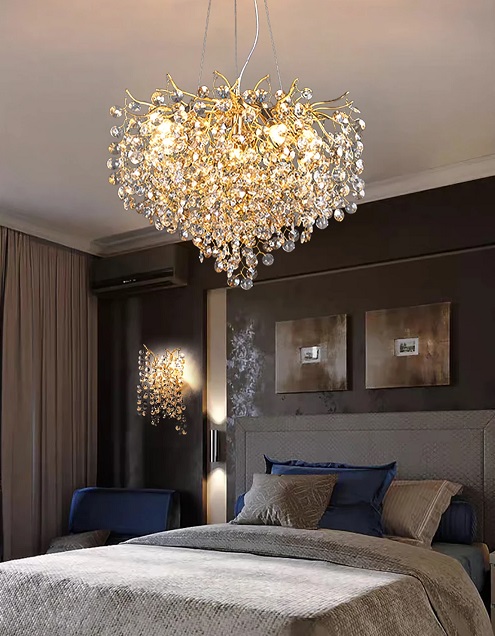 Светильник DZN-13451 ЗОЛОТО/ЯНТАРЬ+ПРОЗРАЧНЫЙ D600/H1500/8/E14/40W RUSSELL 24-12