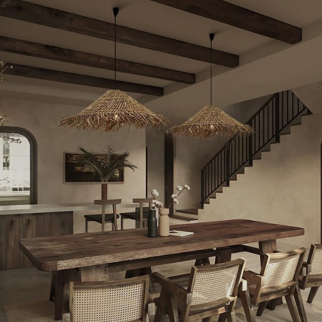 Светильник DZN-13479 РОТАНГ ` D600/H1500/1/E27/20W RATTAN WABI-SABI