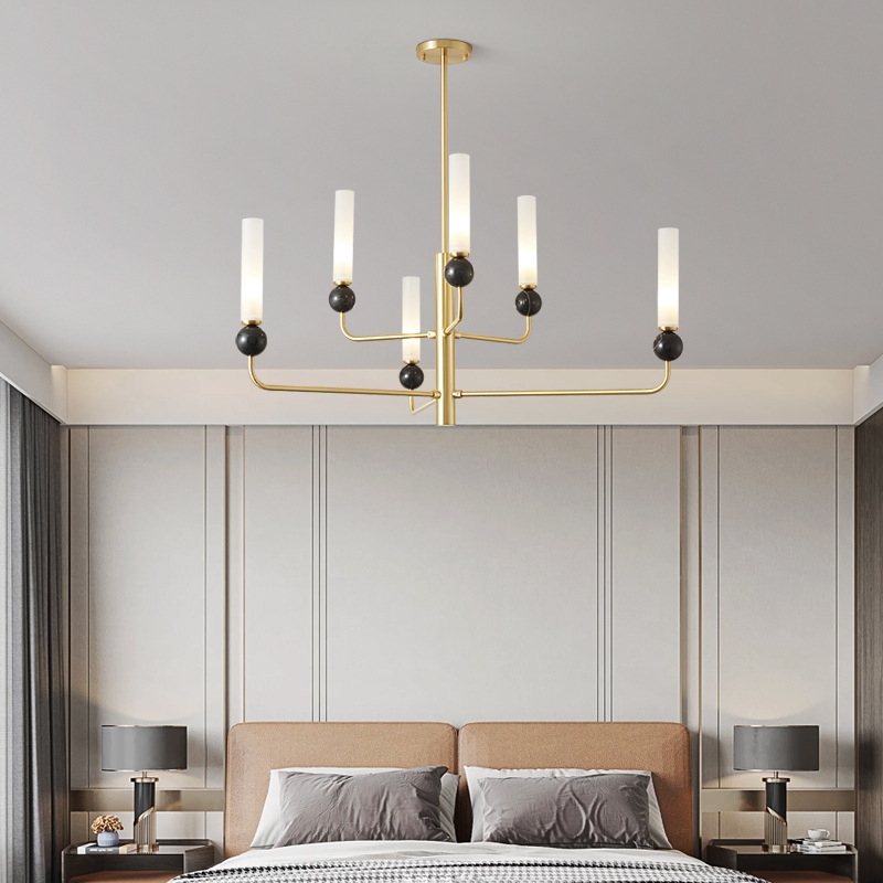 Светильник ElegantLight DZN-13573 ЗОЛОТО + ЧЕРНЫЙ МРАМОР ` D980/H500/6/E14/10W