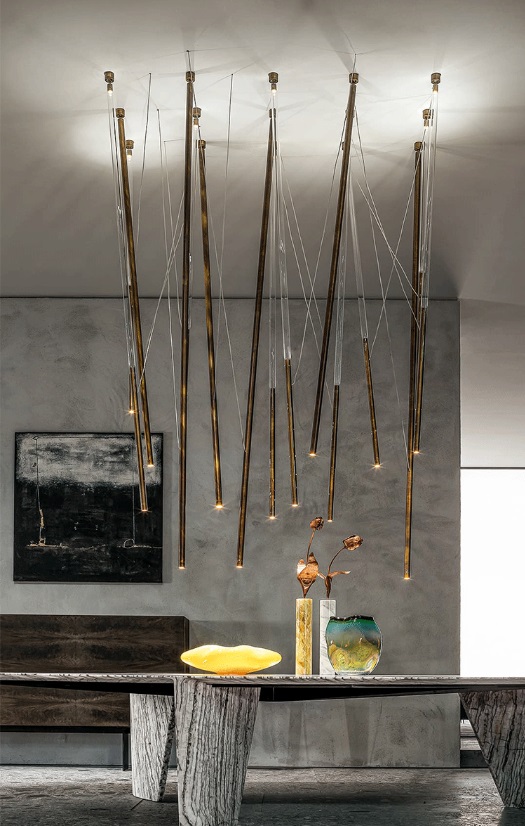 Светильник DZN-13628 БРОНЗА ` D60/H1200+1000/1/LED/5W/2800K Skyfall