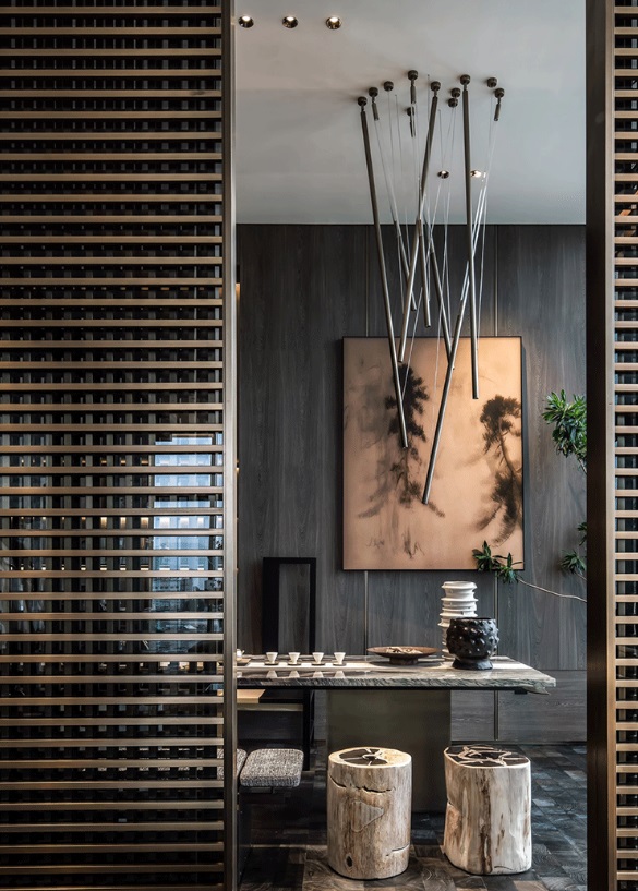 Светильник DZN-13628 БРОНЗА ` D60/H1200+1000/1/LED/5W/2800K Skyfall